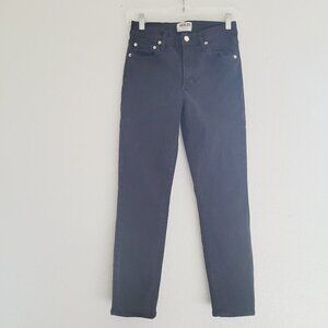 Agolde Sophie Cropped Black Skinny Jean Size 27 Jet Black Mid Rise